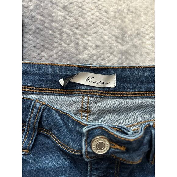 Kancan Dark Wash Mid Rise Stretchy Distressed Skinny Jeans Women Size 27 | 7 - Picture 5 of 9